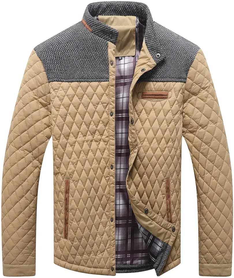 Zaitun Herren Diamond Gesteppte Pufferdaune Jacke Leichte Warm Windbreaker Lässige Bomberjacken