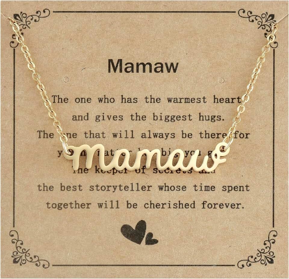 Mamaw Gifts from Grandkids Grandson Granddaughter Wedding Birthday Jewelry Women Mamaw Necklace