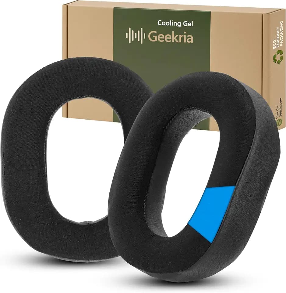 Geekria Sport Cooling-Gel Replacement Ear Pads Compatible with Razer BlackShark V3 Wireless/V3X (Not Compatible with V3 Pro) Headphones Ear Cushions, Repair Parts (Black)