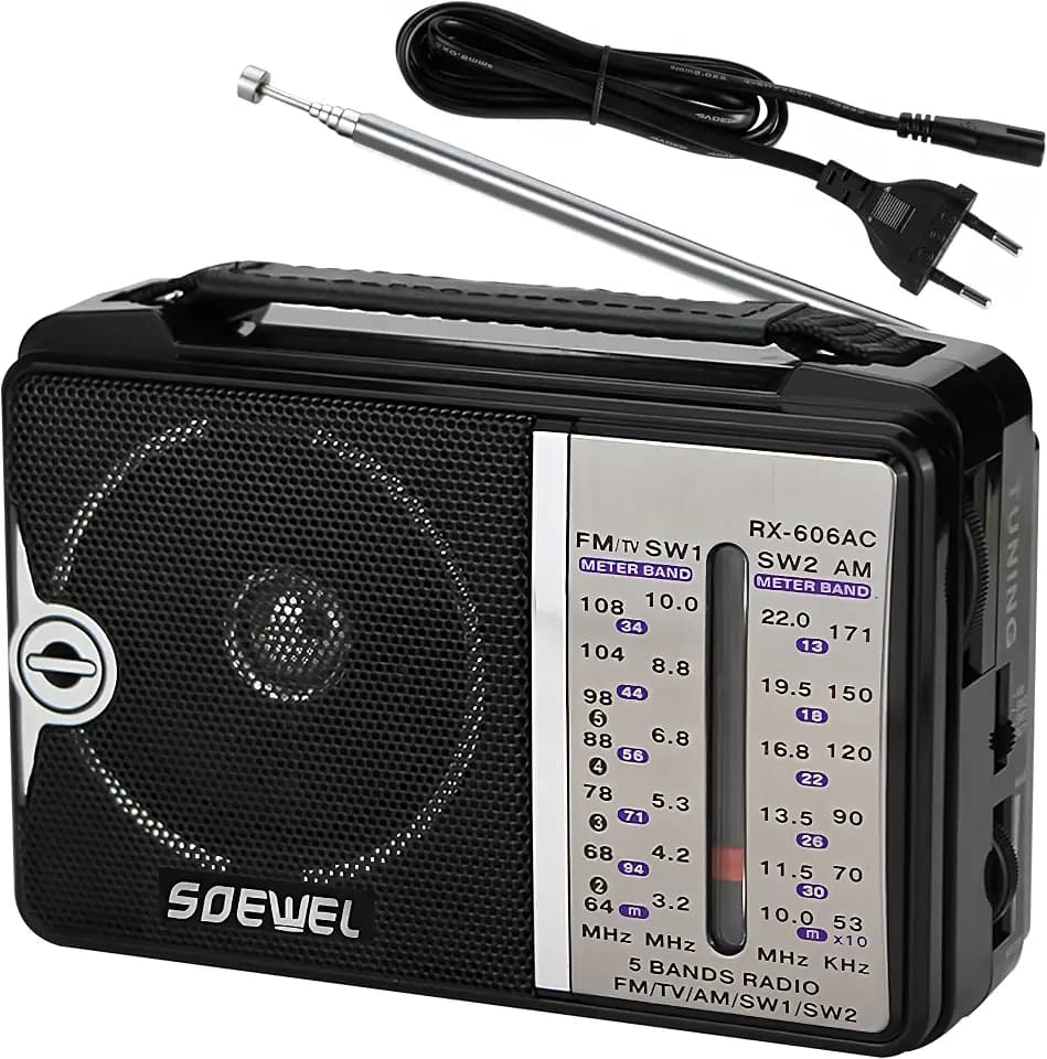 Retoo Radio Retro Vintage Kleines und Tragbares AM/FM/SW – Mini Küchenradio mit Batterie oder Kabel, hohe Lautstärke, Tischradio für Senioren, kompaktes Radio klein