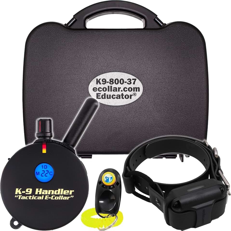 Educator K9-800 Tactical E Collar for Dog Training with Remote - 3/4 Mile Range, Waterproof, 100 Stimulation Levels, Tone or Vibration Mode, Night Light for Small, Medium & Large Dogs (37 inc)