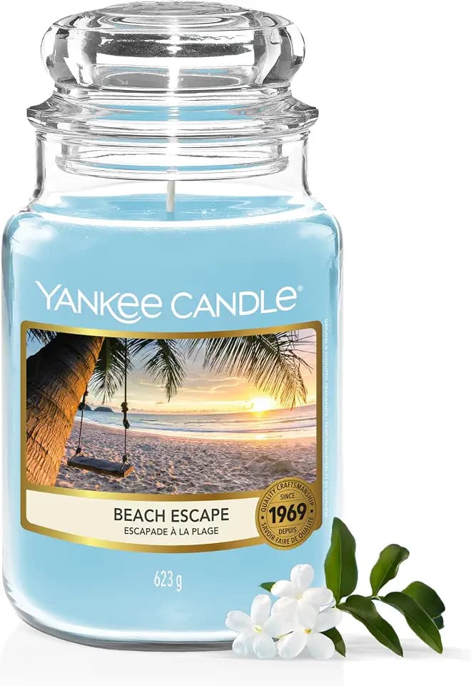 Yankee Candle Duftkerze im Glas (groß) | Beach Escape | Kerze mit langer Brenndauer bis zu 150 Stunden | Perfekte Geschenke für Frauen