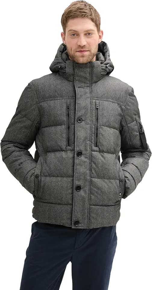 TOM TAILOR Herren 1043707 Pufferjacke mit abnehmbarer Kapuze