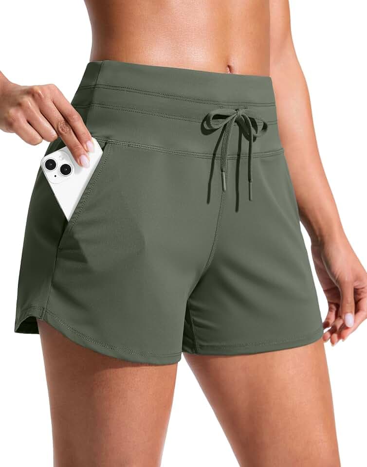 Soothfeel Women's Athletic Running Shorts with Pockets 3.5"/ 5" Quick Dry High Waisted Workout Active Gym Shorts for Women