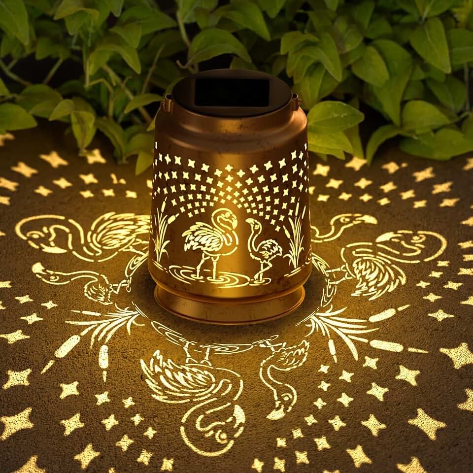Flamingo Outdoor Garden Solar Lantern Waterproof Decorative Hanging Decor