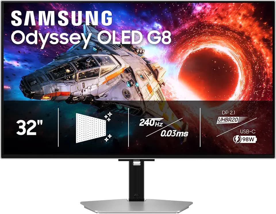 Samsung 32" Odyssey OLED G8 (G80SH) Gaming Monitor, QD-OLED, 4K Resolution