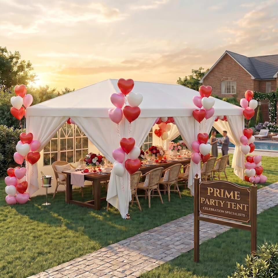 HOTEEL 10x20 Party Tent Outdoor Canopy Tents for Parties with 6 Removable Sidewalls & 2 Doors, Carpas para Fiestas Waterproof for Gazebo Large Backyard Shelter Patio Wedding Events Tent BBQ White