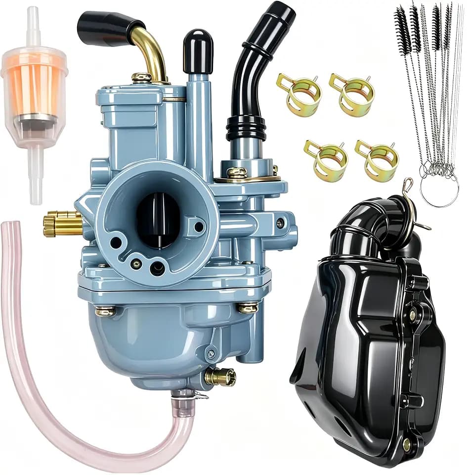 Carburetor Tune Up Kits Fits for Polaris Predator 50 90, Scrambler 50 90, Sportsman 90 Parts, Manual Choke 90cc 100cc Carb with Air Filter Box