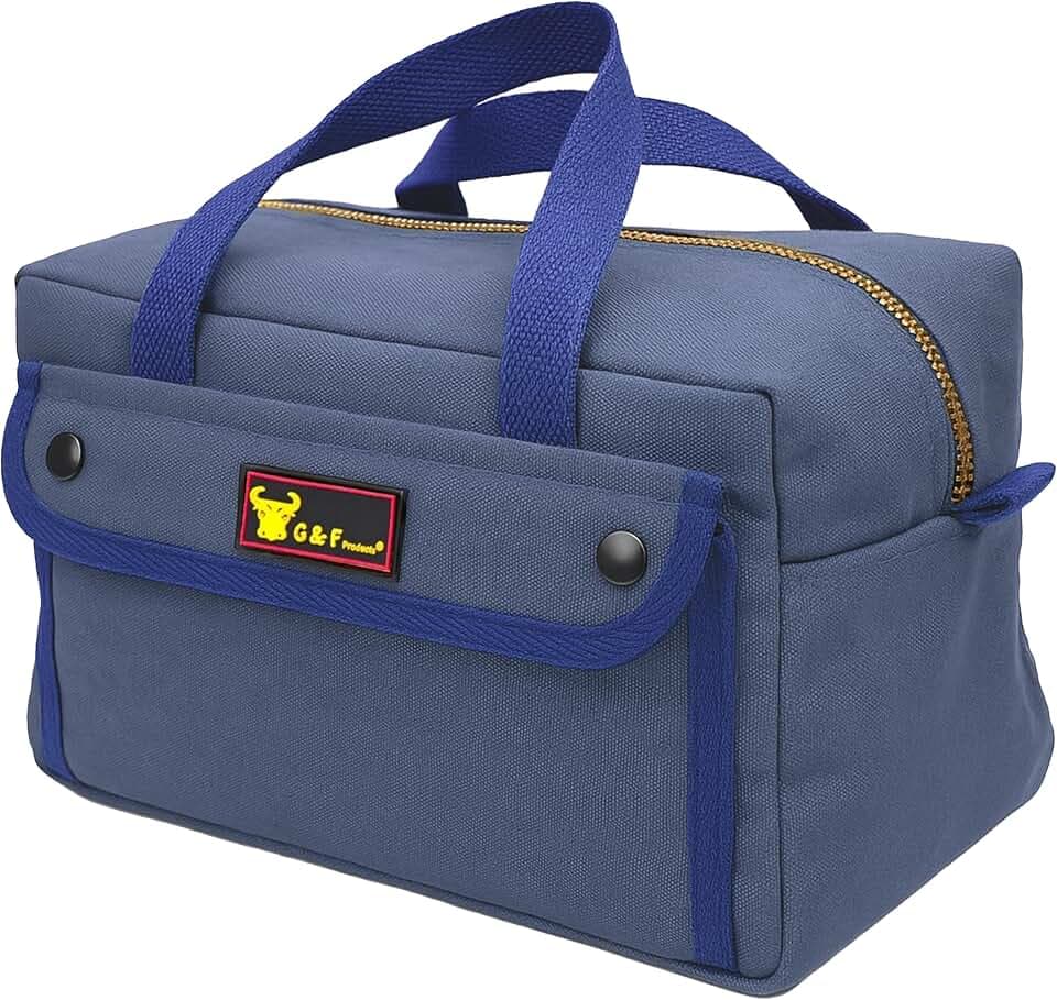 Waxed Canvas Compact Military Duffle Bag, 11 x 7 x 6 In, Water-Resistant
