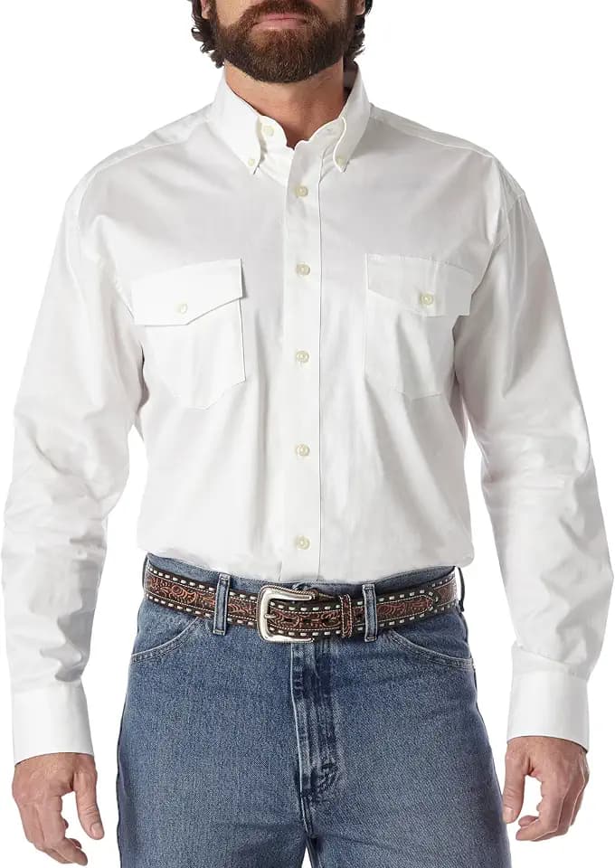 Wrangler Men's Painted Desert Two Pocket Long Sleeve Button Work Shirt