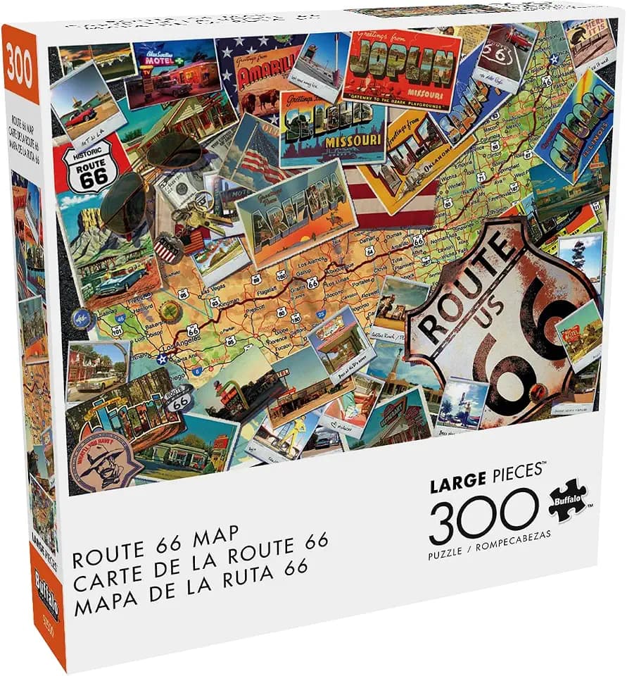 Buffalo Games Route 66 Map, 300 Piece Jigsaw Puzzle, for Adults