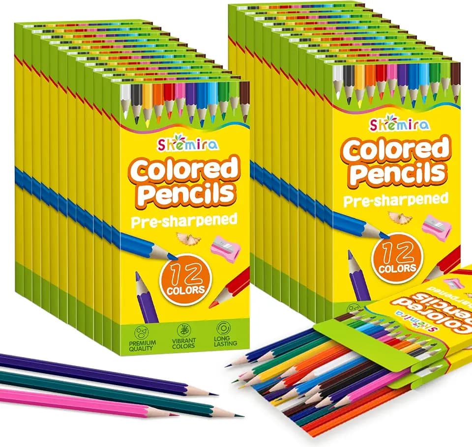 12 Pack Colored Pencils, 144 Count, Color Pencils Bulk for Kids Classroom