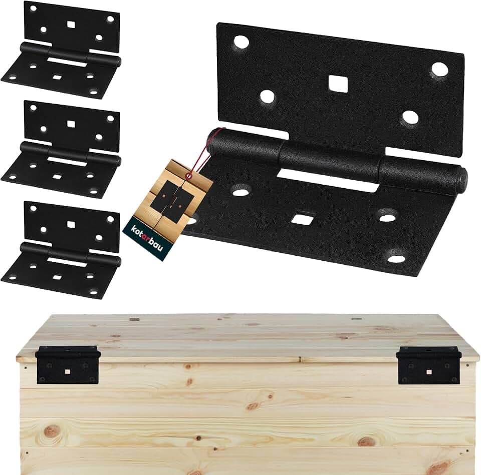 KOTARBAU® 4er Set Scharniere Klappbar 90 x 95 mm aus Pulverbeschichtetem Stahl Scharniere für Schranktüren Klavierband Türscharnier Schranktür Scharnier Möbelscharniere Fensterscharnier Kistenscharnie