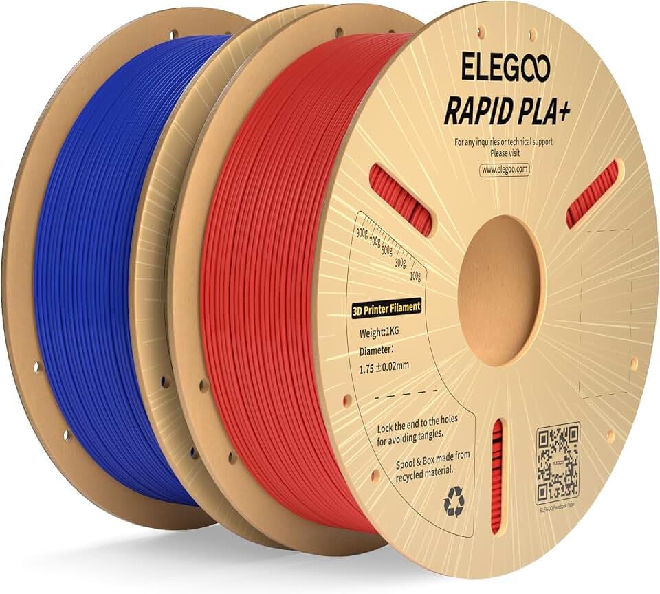 ELEGOO High Speed PLA+ Filament 1.75mm Blau Rot 2KG, PLA Plus Filament