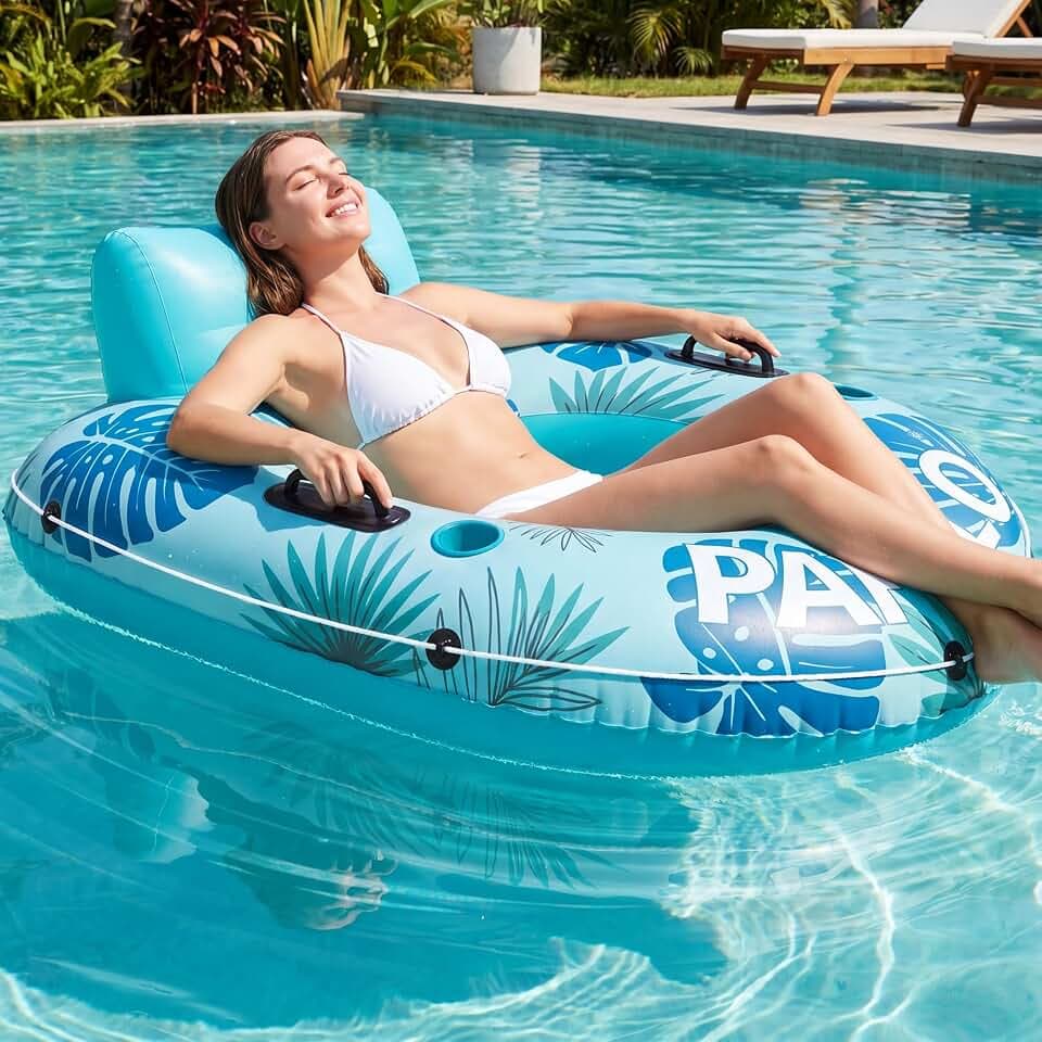 River Tube for Adults, Tube for River Floating, Heavy Duty River Tube for Beach Lake Rafting, River Floats with Mesh Bottom, Puncture-Resistant, Breathable & Fun for Adults