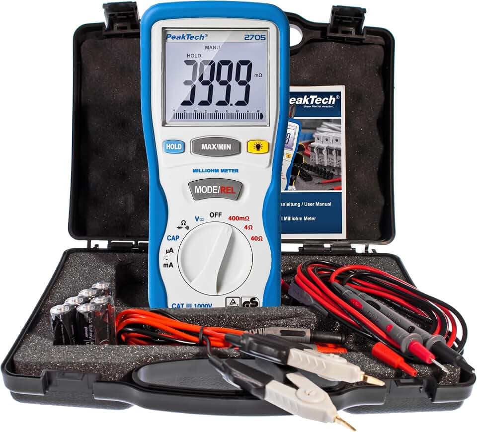 PeakTech 2705 - Milliohmmeter Milliohm Messgerät in 4-Leiter Technik