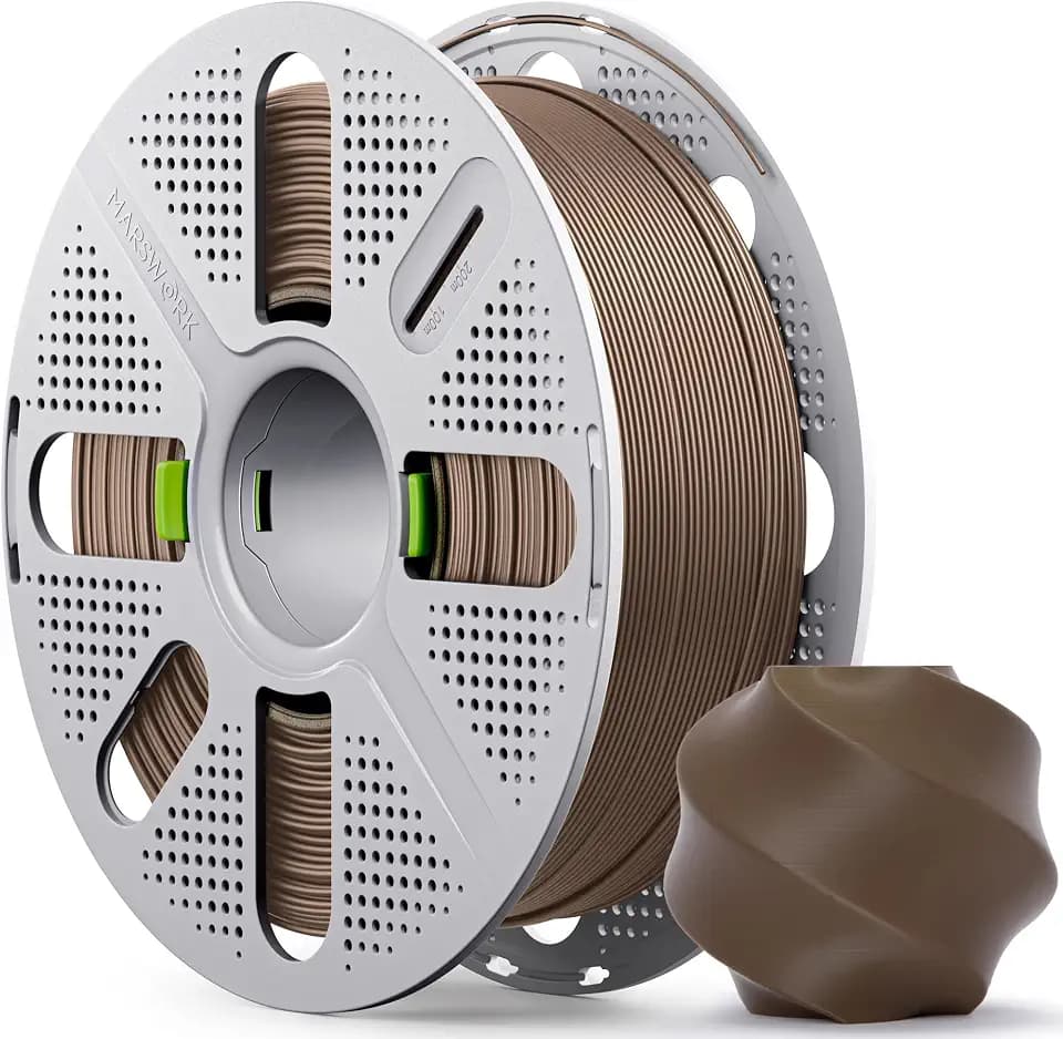 PLA Filament 1.75mm, Vorgetrocknetes PLA Basic mit Wiederverwendbarer Schnellwechsel-Spule, 1 kg, für Bambu Lab 3D-Drucker, Vakuumversiegelt mit Trockenmittel, Kakaobraun