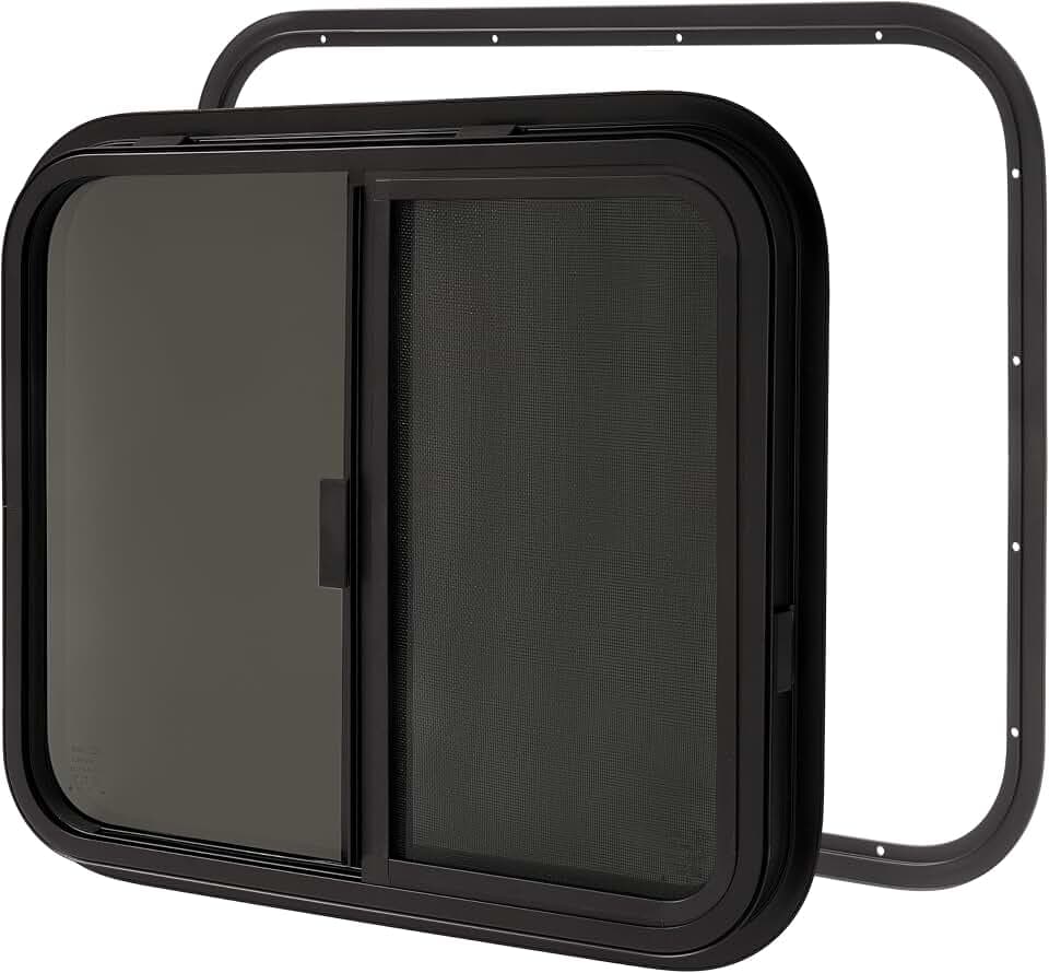HECASA 1PC 24" W X 20" H RV Window Teardrop Horizontal Sliding RV Window