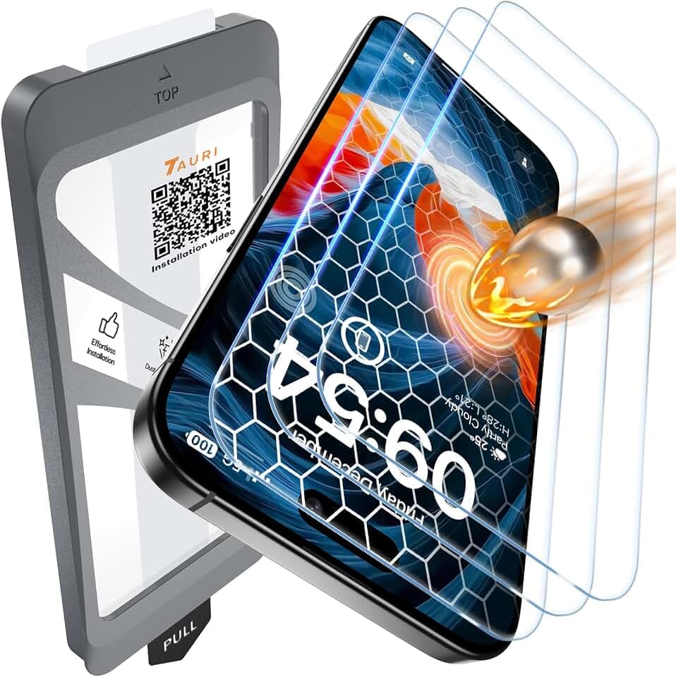 TAURI für iPhone 16 Pro Panzerglas 6,1 Zoll - 3 Stück