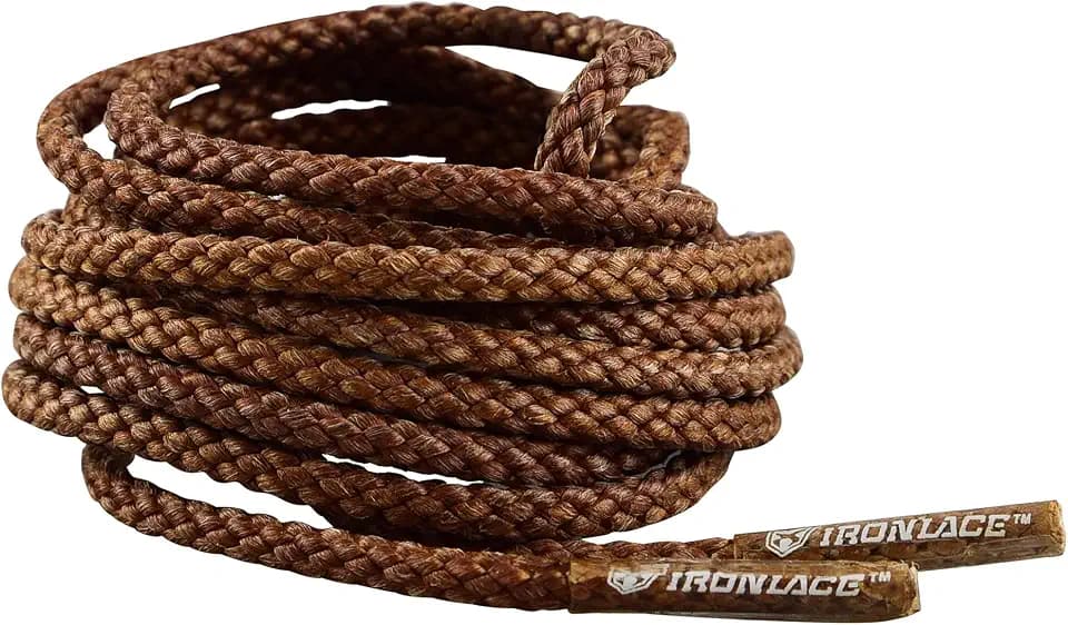 IRONLACE Unbreakable Round Bootlaces - Indestructible, Waterproof & Fire Resistant Laces, 1500-Pound Breaking Strength/Pair