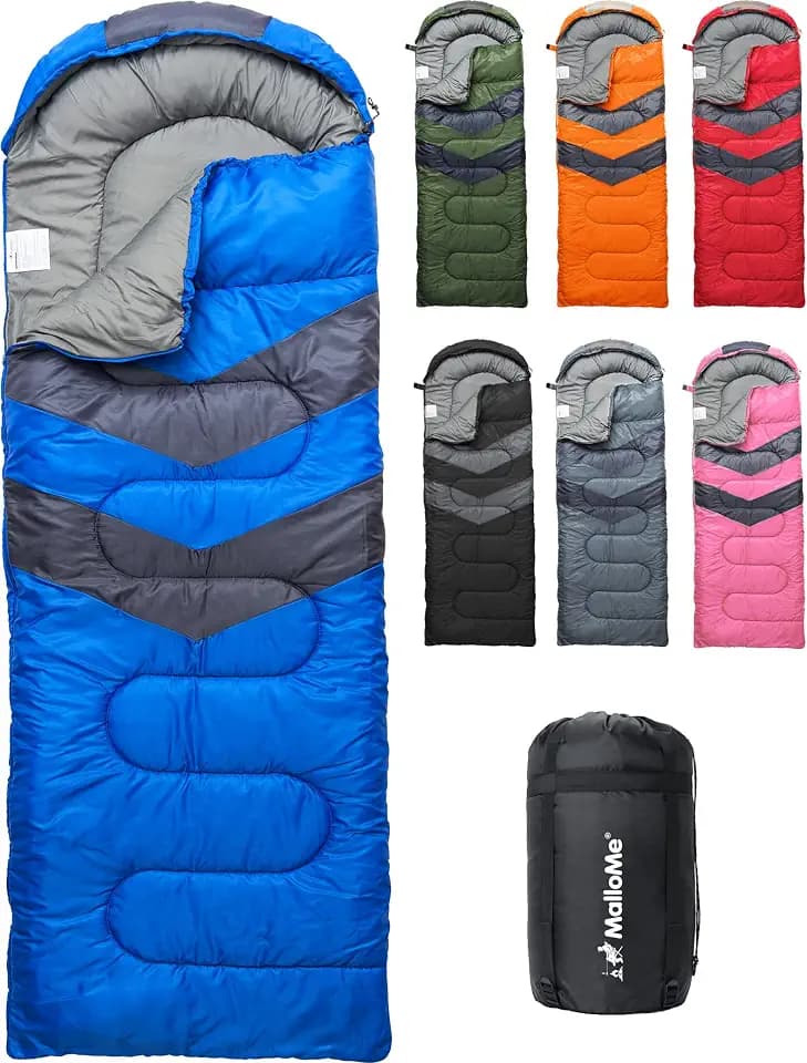 MalloMe Schlafsack Outdoor - Schlafsack Erwachsene und Kinder - Schlafsacke Winter, Schlafsäcke, Camping Sleeping Bag, Deckenschlafsack - Winterschlafsack - Leicht, Tragbar, Warm, Deckenschlafsäcke