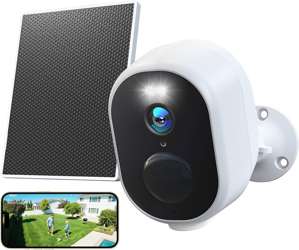 GNCC 2K 4MP LTE Überwachungskamera Aussen Akku +Solarpanel, WiFi6 Kamera Überwachung Aussen WLAN Outdoor, Innen Akku WLAN Kabellos mit Zwei-Wege-Audio, Farbnachtsicht, PIR Bewegungsmelder, IP65