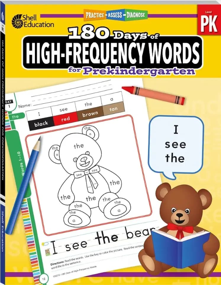 180 Days®: High-Frequency Words for Prekindergarten: Practice, Assess, Diagnose