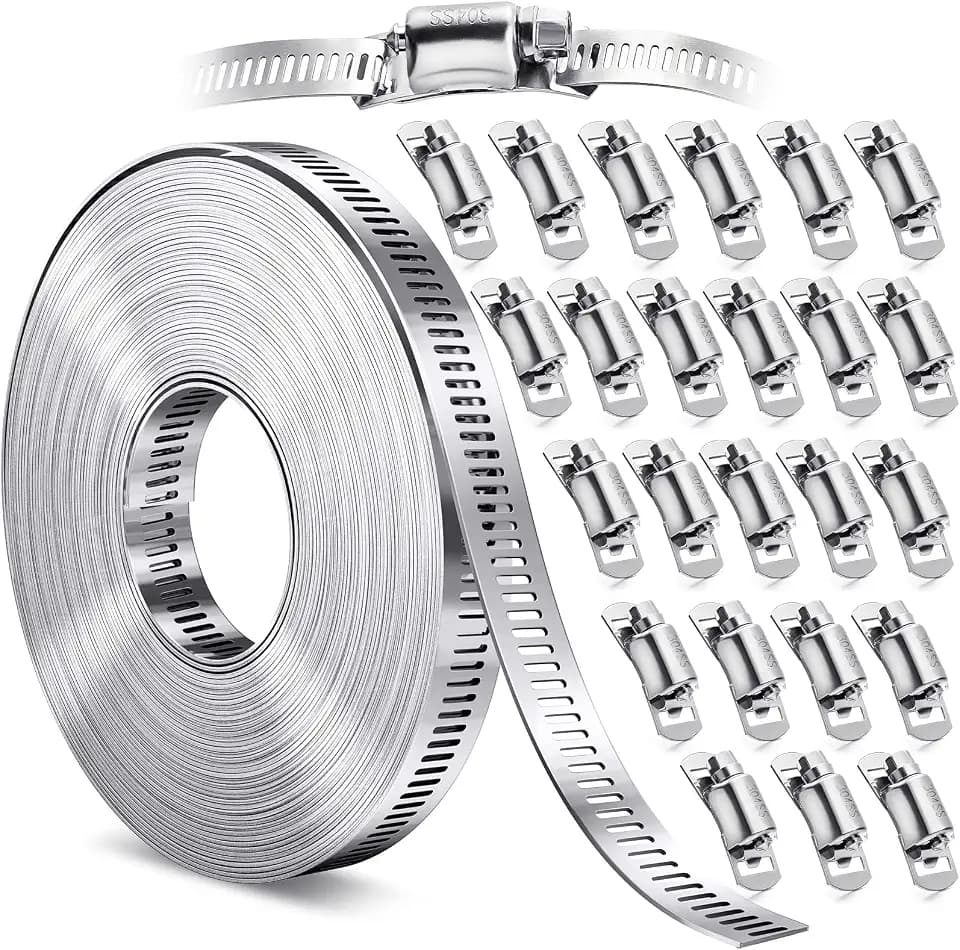 Hose Clamps- Stainless Steel Hose Clamp DIY 50FT Metal Strap