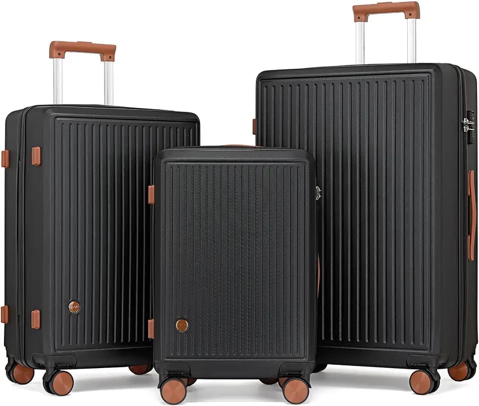 Hulsin 3PCS Luggage Sets, Hardside Suitcase with Spinner Wheels