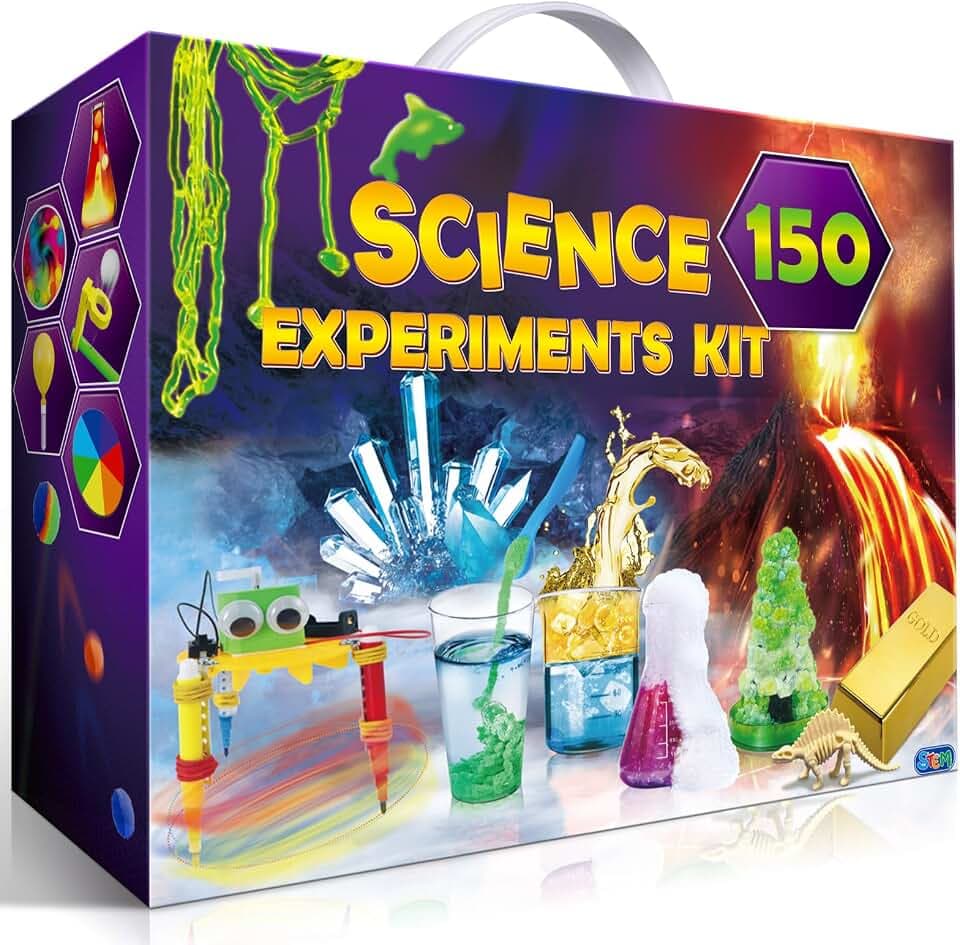 UNGLINGA 150 Experimente Kits für Kinder Jungen Mädchen Chemiebaukasten