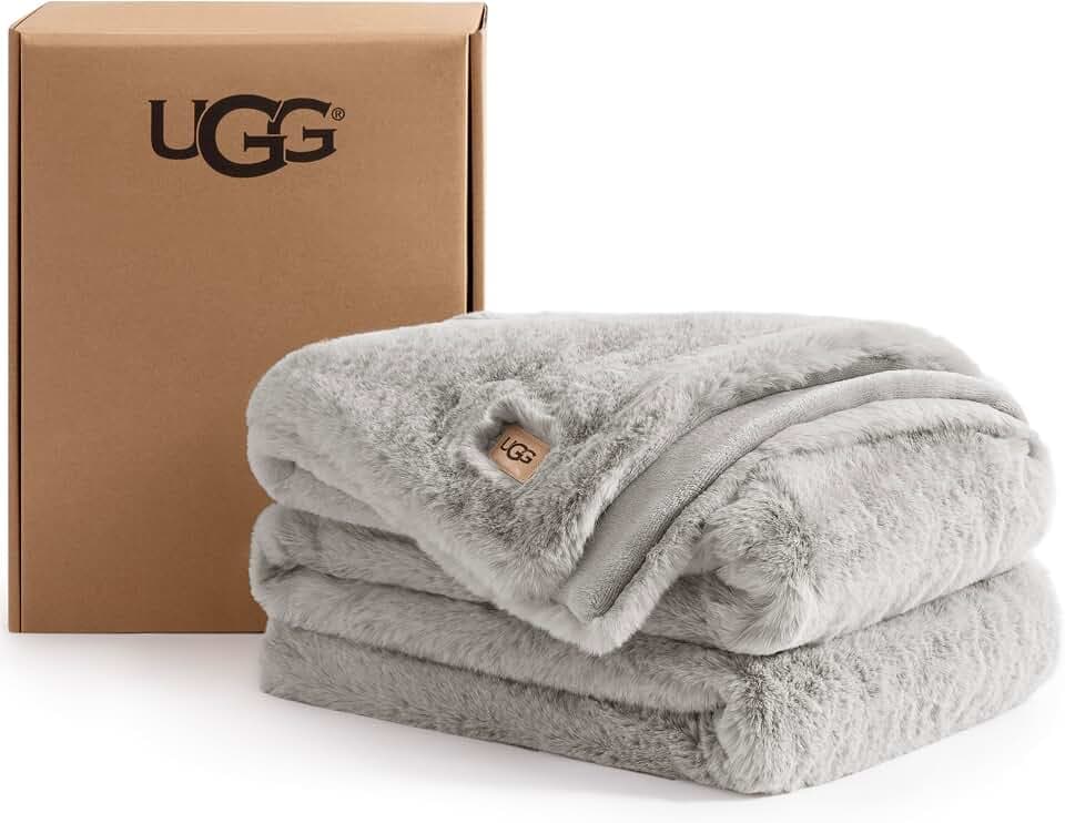 UGG Euphoria Plüsch Kunstfell - Wendedecke - Seal - 127 x 177,8 cm