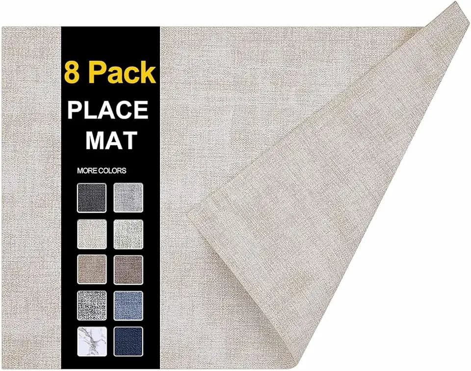 homing Faux Leather Heat Resistant Placemats 8 Packs