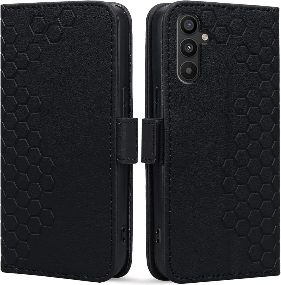 Hülle für Samsung Galaxy A54 5G hülle, Samsung A54 5G Hülle mit Ständer Funktion/Geld und Kartenhalter, Stoßfeste Hülle Samsung Galaxy A54 hülle, Robustet Samsung A54 Hülle -6,4 Zoll Schwarz