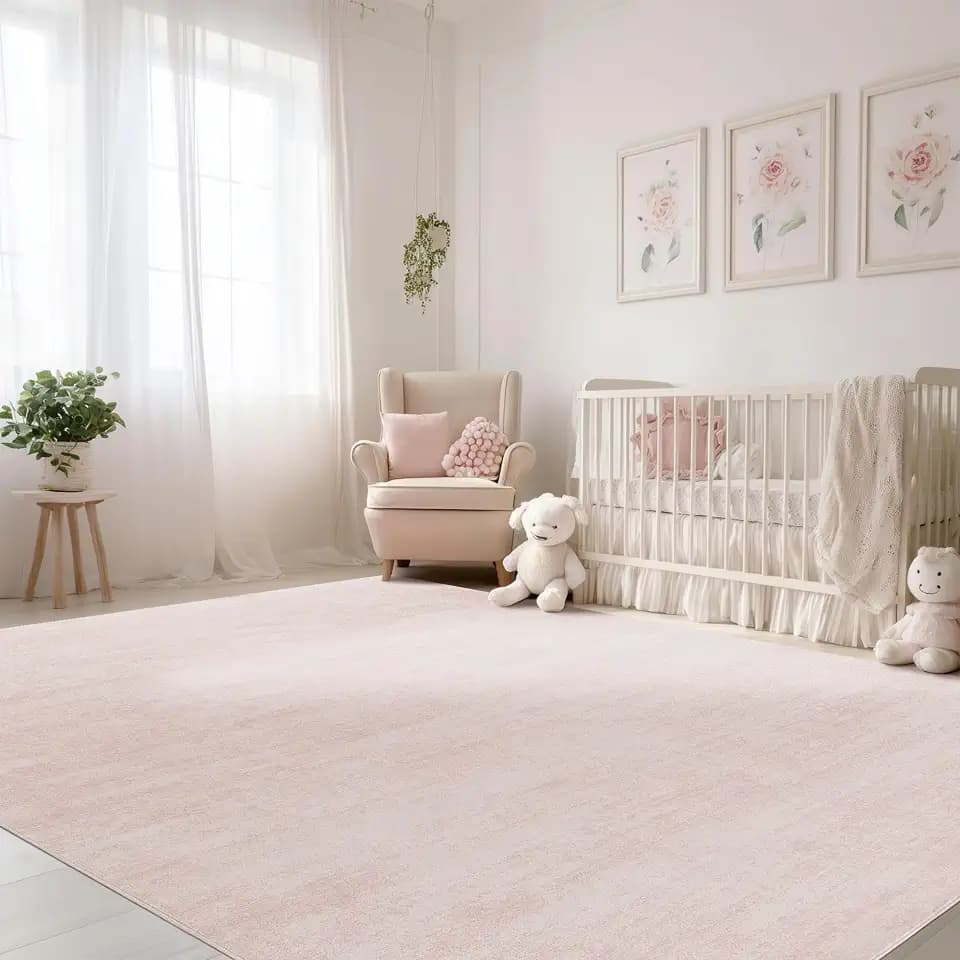 BILEEHOME Light Pink Rug 5x7 for Nursery Abstract Ombre Washable Area Rugs
