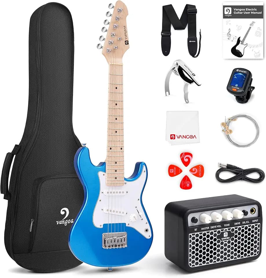 Vangoa 30 Inch Kids Electric Guitar Starter Kit with Amp - Blue