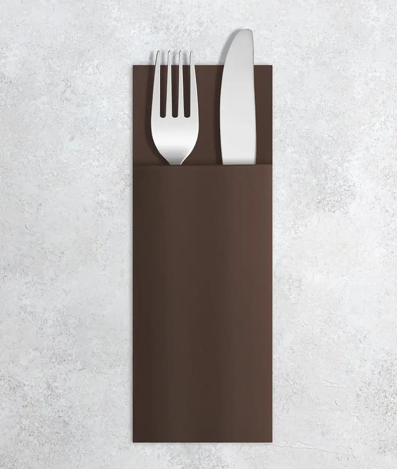Airlaid 50 Besteckservietten, Hochwertige, Einwegserviette, 32X40 cm, Chestnut