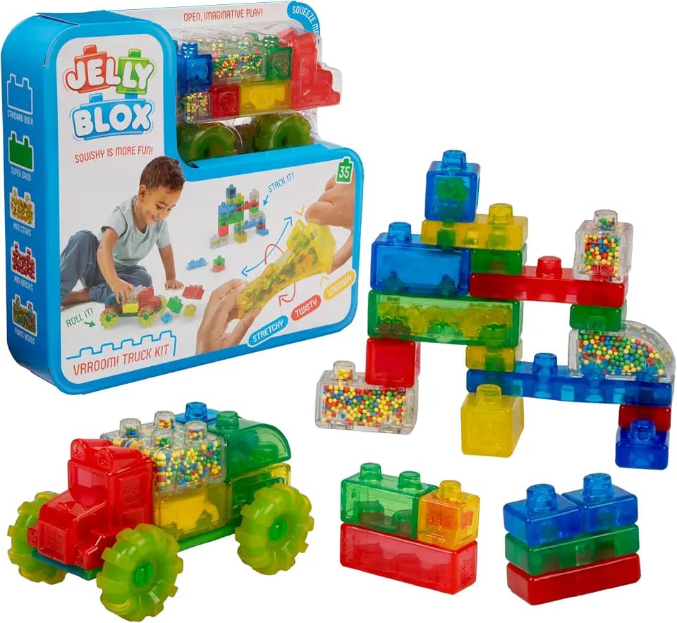 Jelly Blox Vrroom! Truck Kit Includes 35 Blocks, Toddler & Preschool