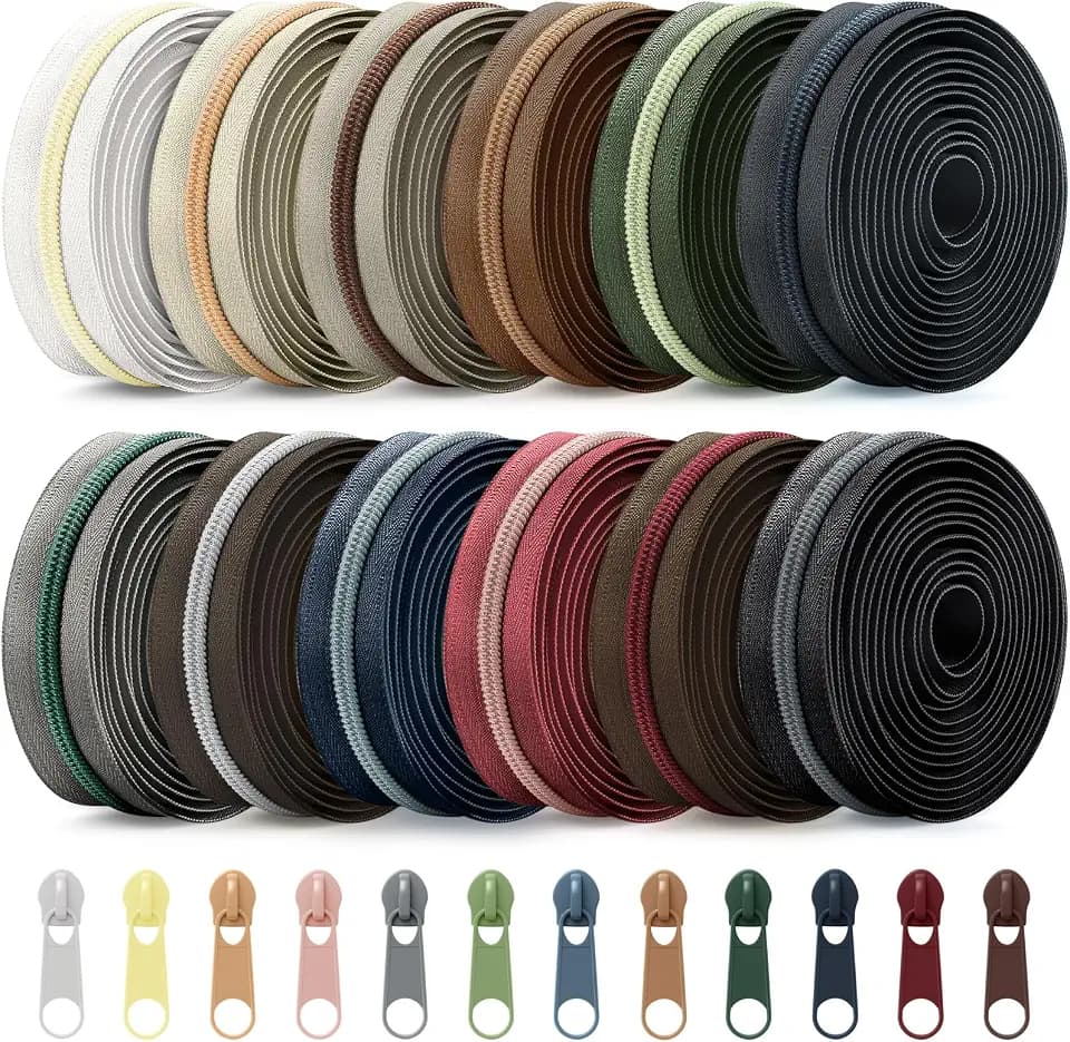 Solsew 12 Pcs Rainbow Zipper by the Yard, #5 36 Yards