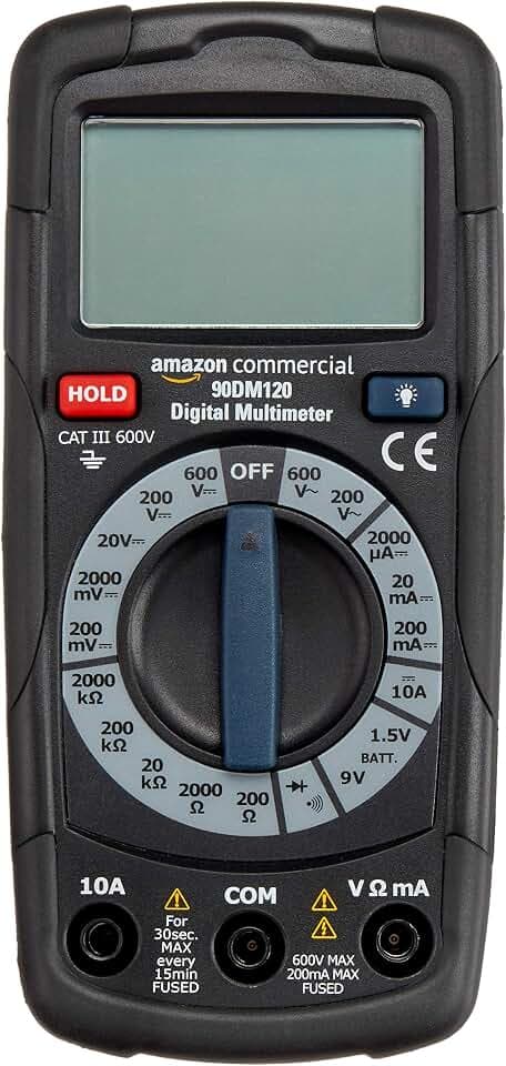 AmazonCommercial 2000 Count Manual Ranging Digital Multimeter