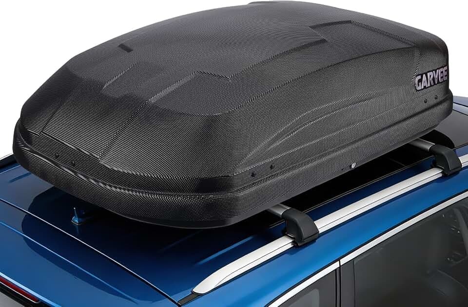 12 Cubic Rooftop Cargo Box Carrier, Dual-Side Opening Hard-Shell Vehicle Roof Mount Travel Luggage Storage, 135Lbs Weight Capacity with Secure Straps & Keys, Black