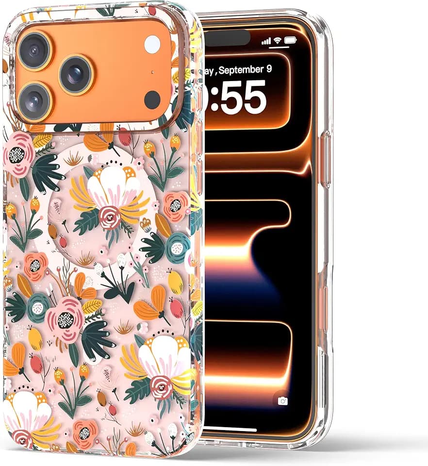 for iPhone 18 Pro Case & iPhone 17 Pro Case with Palm Flower Design