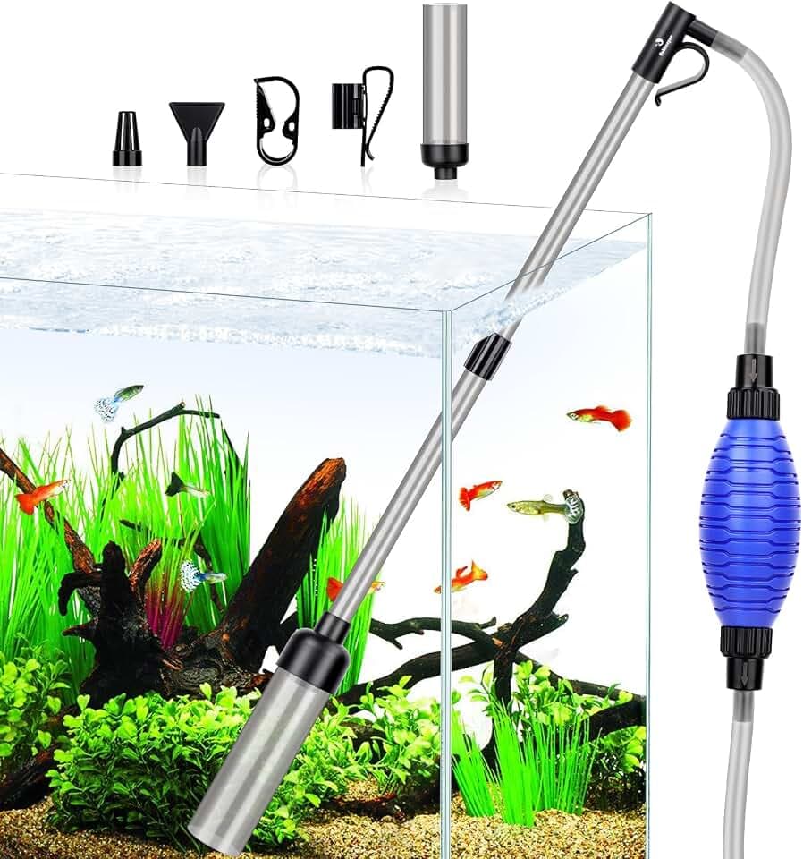 fishkeeper Aquarium Reiniger, Aquarium Wasserwechsel, Aquarium-Reinigung Sand Filter, Fisch Tank Aquarium-Kiesreiniger-Set mit einstellbarem Wasserdurchfluss für die Sandreinigung (groß)