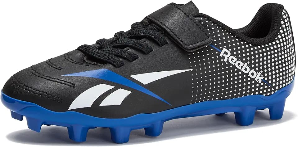 Reebok Strike MG Youth Kids Soccer Cleats Boys and Girls Soccer Shoes, Lace Up or Hook & Loop Closure, Indoor or Outdoor for Turf or Grass