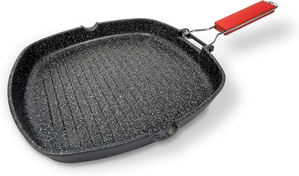 Moneta Antihaft-Grillpfanne 28x28cm Pro Grill mit Klappgriff auch für Induktion