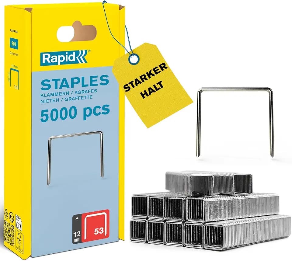 Rapid Tackerklammern Typ 53, 12 mm, 5.000 Stk. Feindrahtklammern