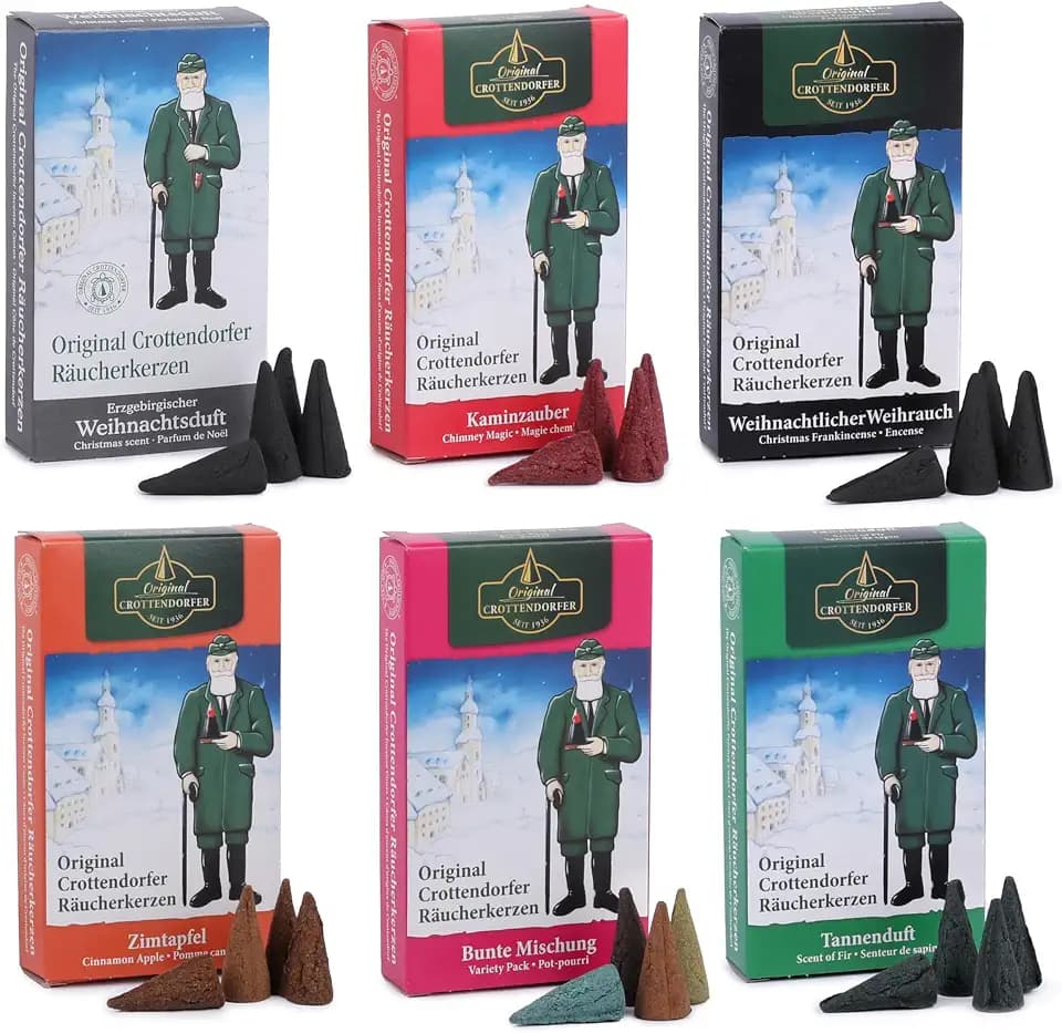 Crottendorfer Räucherkerzen Weihnachtsdüfte 6er Pack (6 x 24 Stück)
