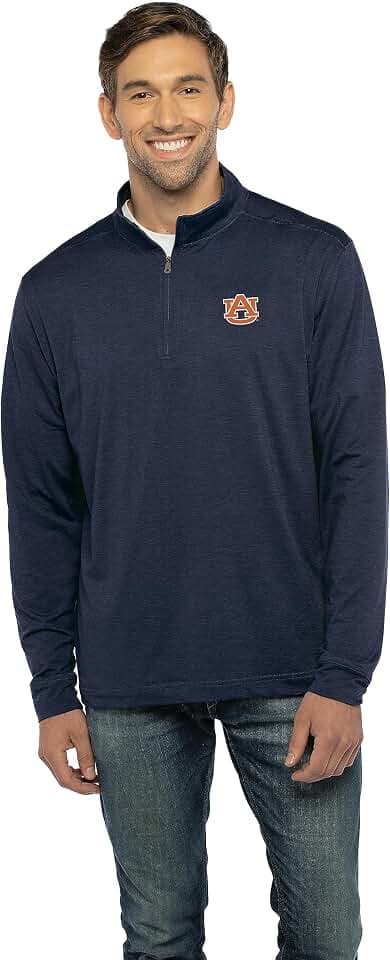 Vantage Apparel NCAA Lightweight Heather Jersey Men's Team 1/4 Zip Pullover