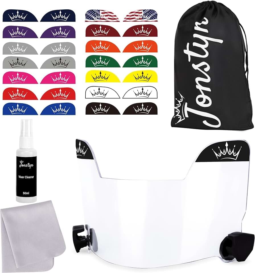 Football Visor with Anti-Fog Clear Shield 15 Stickers & Storage Bag