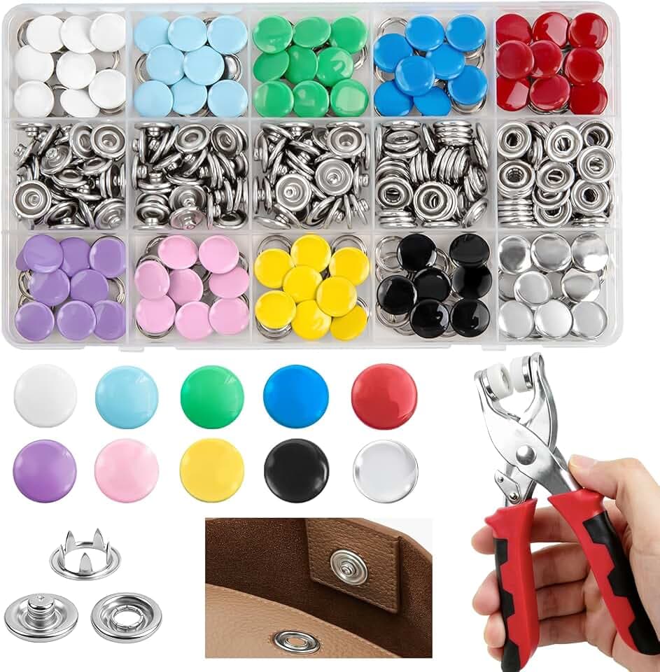 GTAAOY 11.5mm Metal Snap Buttons with Fastener Pliers