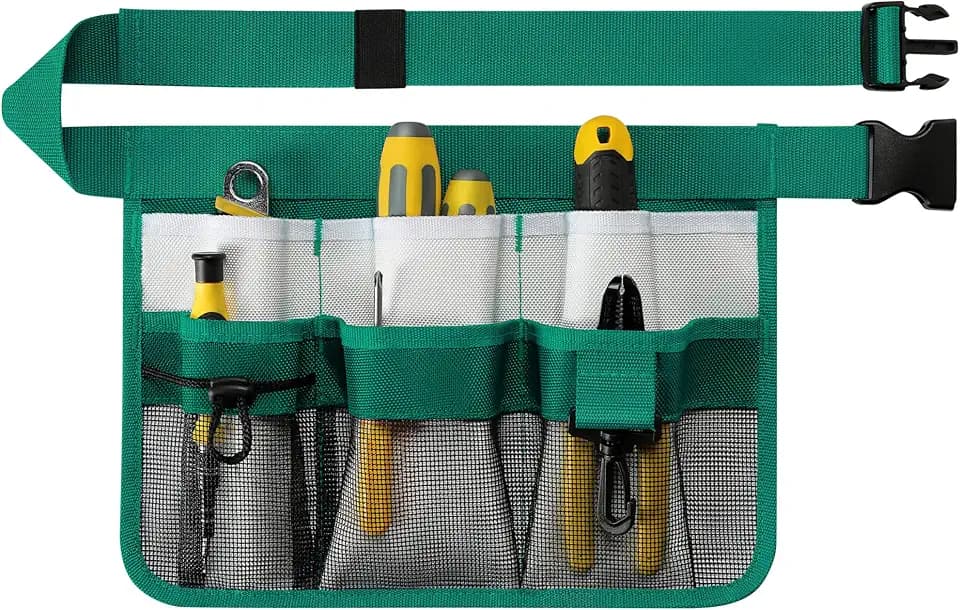 WINHUNT Garden Apron for Women, Adjustable Tool Belt with 8 Pockets - Heavy Duty Oxford Work Belt for Gardening, Construction (Green)